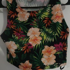 Forever 21 Hawaiian Floral Crop